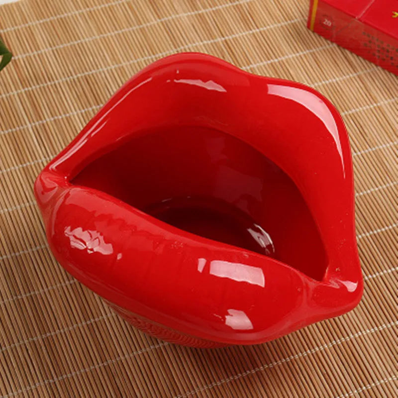 'Kiss My Ash' Mouth Shaped Ceramic Ashtray