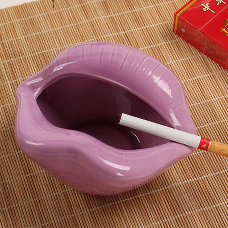 'Kiss My Ash' Mouth Shaped Ceramic Ashtray