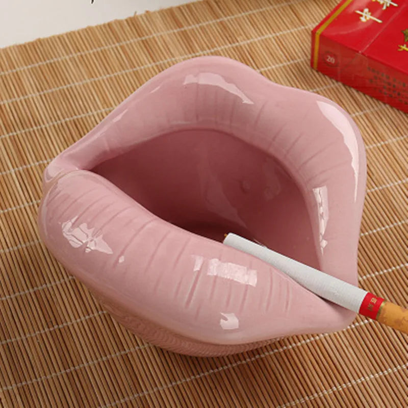 'Kiss My Ash' Mouth Shaped Ceramic Ashtray